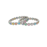 Rainbow Radiance: Rhodium Bangles
