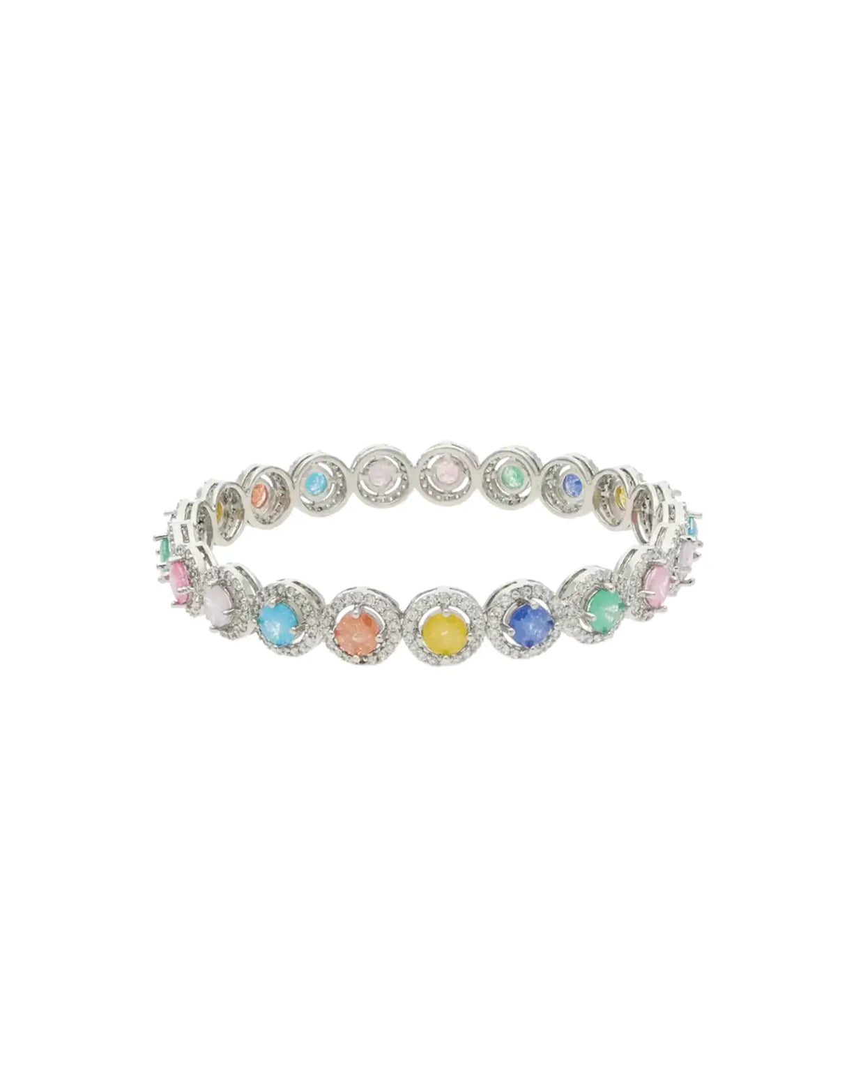 Rainbow Radiance: Rhodium Bangles