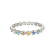 Rainbow Radiance: Rhodium Bangles