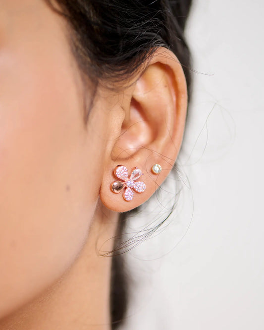 Petal Luxe: Rose Gold Ear Glimmers in 92.5 Silver
