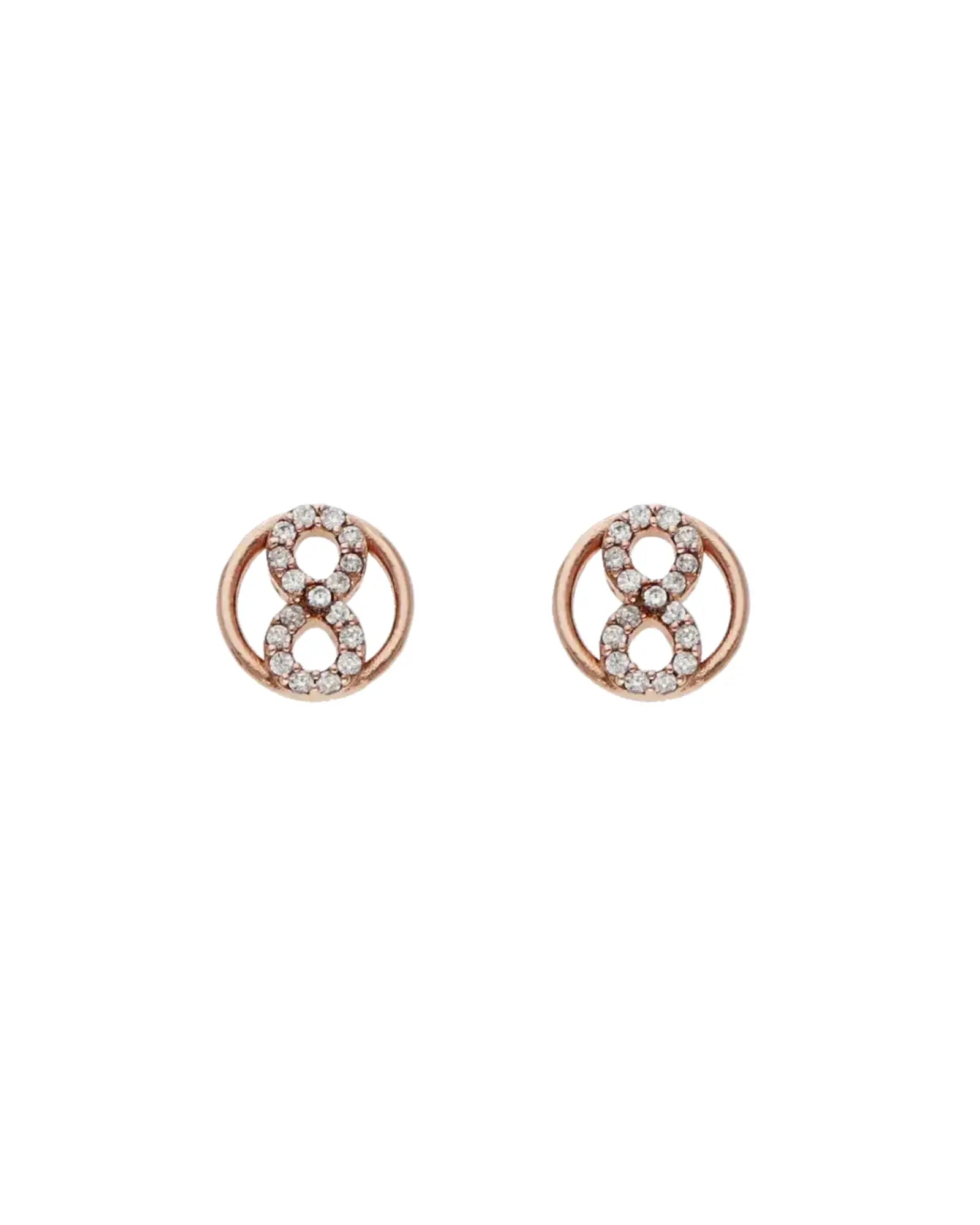 Infinity Luxe Rose Gold Studs