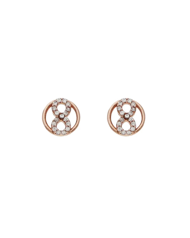 Infinity Luxe Rose Gold Studs