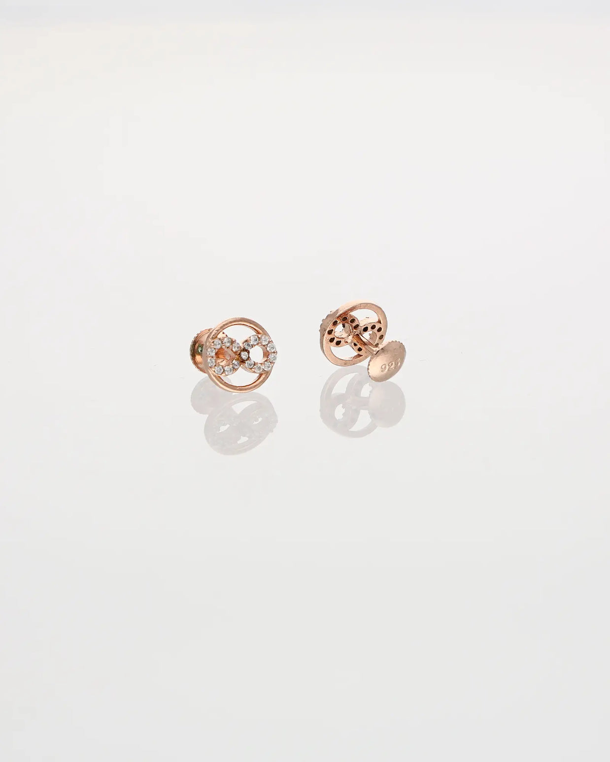 Infinity Luxe Rose Gold Studs