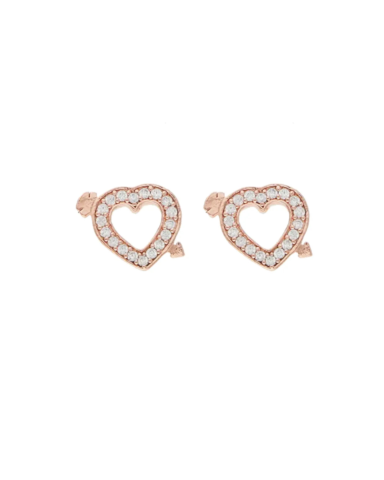 Heartfelt Arrow Studs: Love in Gold