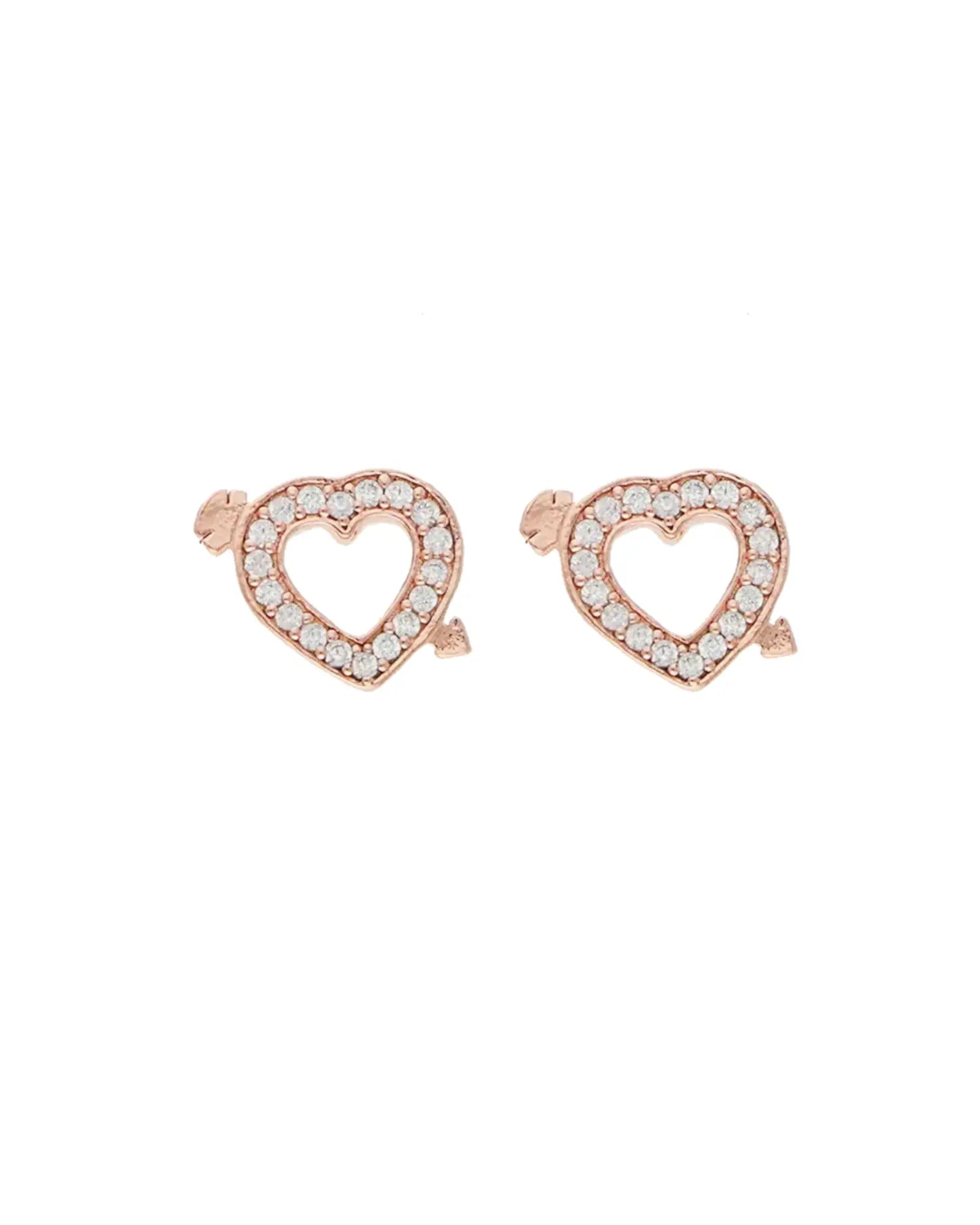 Heartfelt Arrow Studs: Love in Gold