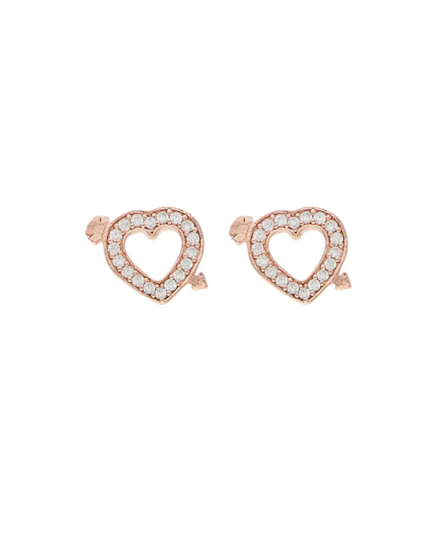 Heartfelt Arrow Studs: Love in Gold