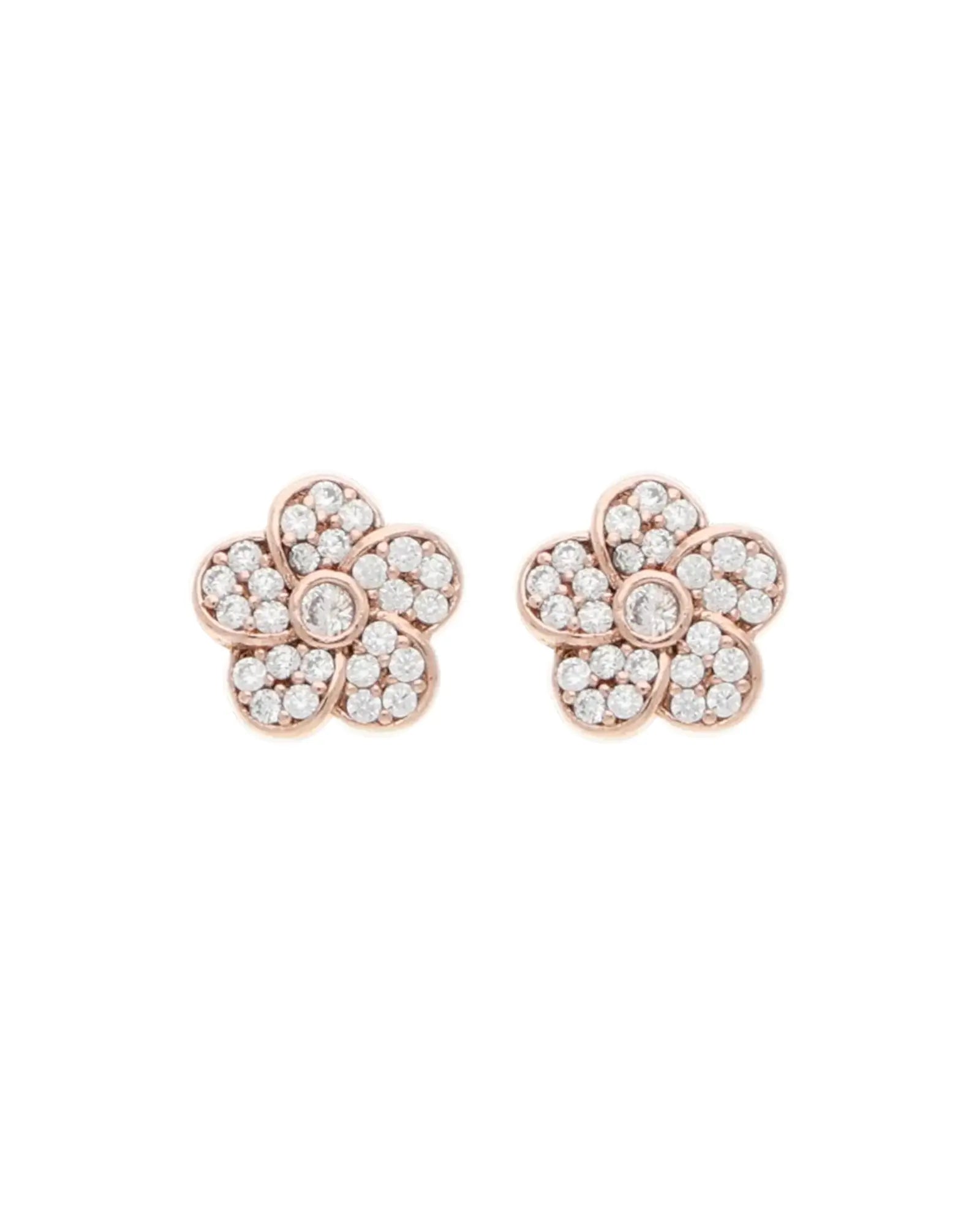 Petal Luxe: Rose Gold Flower Studs