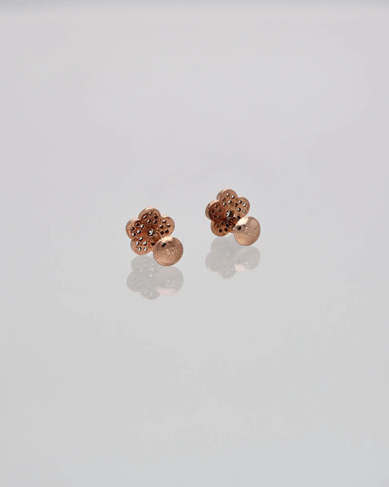 Petal Luxe: Rose Gold Flower Studs
