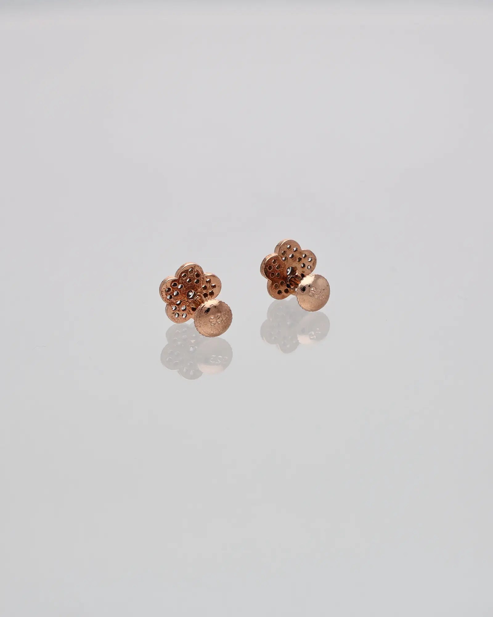 Petal Luxe: Rose Gold Flower Studs