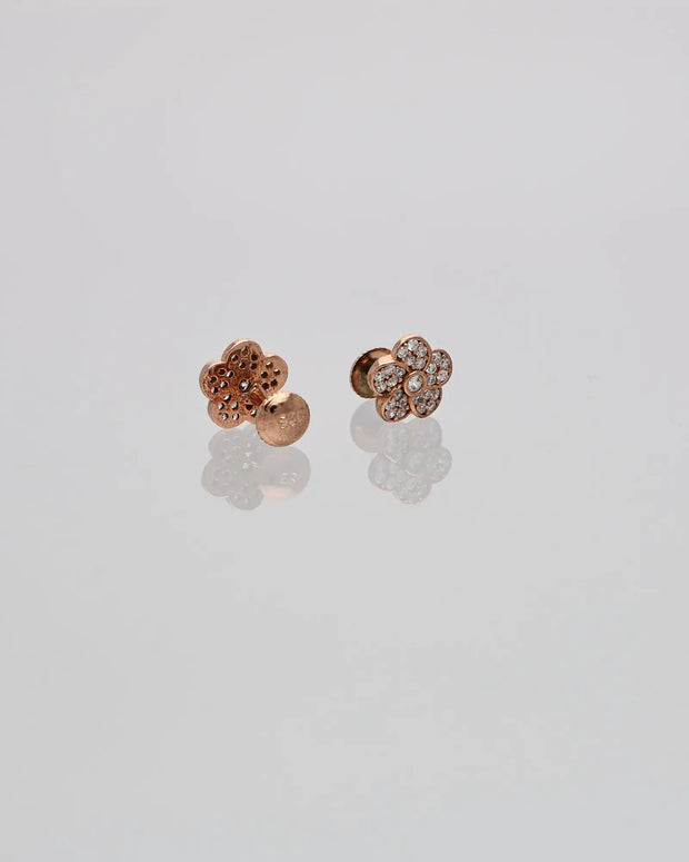 Petal Luxe: Rose Gold Flower Studs
