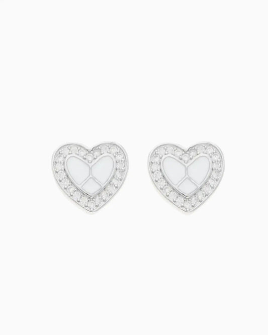Twinkle Heart Enamel Studs in 92.5 Silver