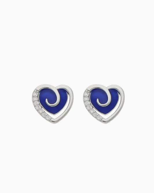 Twilight Heart Duo Studs in 92.5 Silver