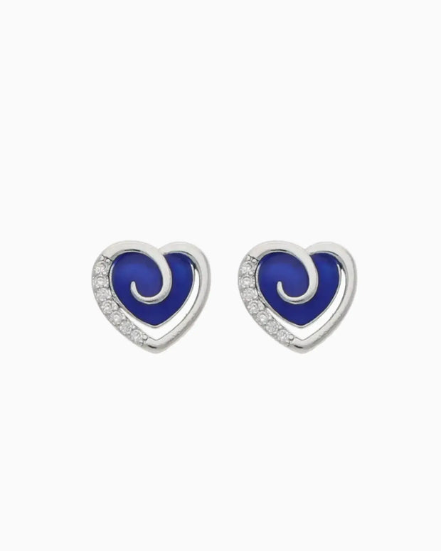 Twilight Heart Duo Studs in 92.5 Silver