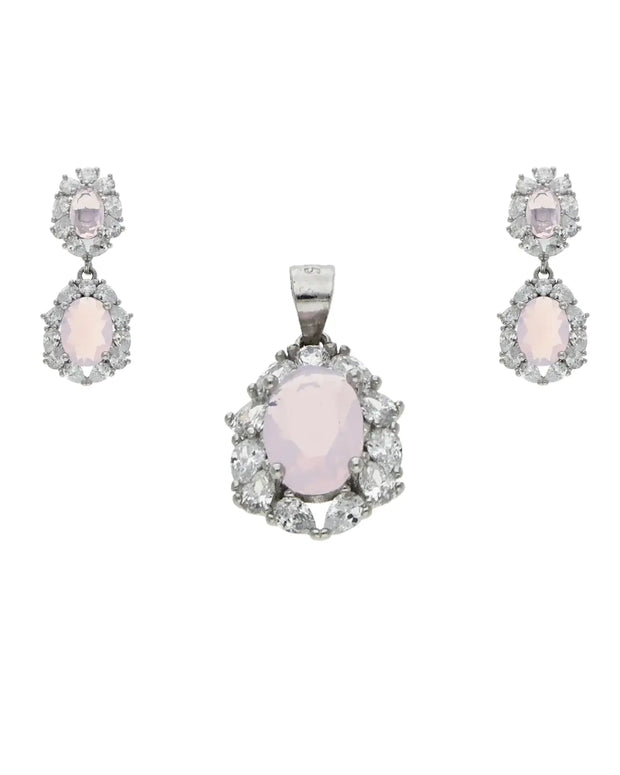 Violet Elegance Drop & Dazzle Earrings in 92.5 Silver