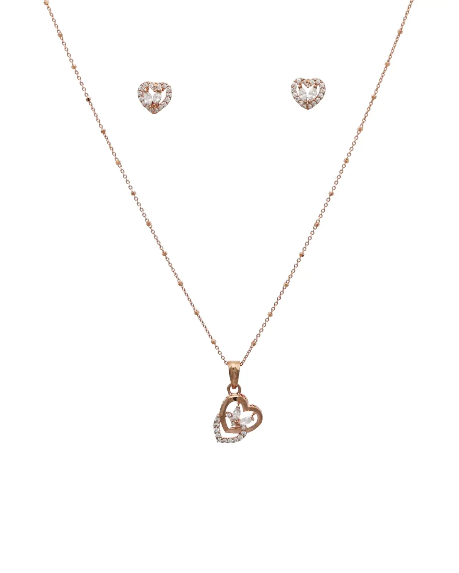 Dual Heart Radiance Pendant Set