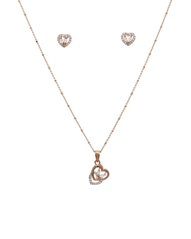 Dual Heart Radiance Pendant Set