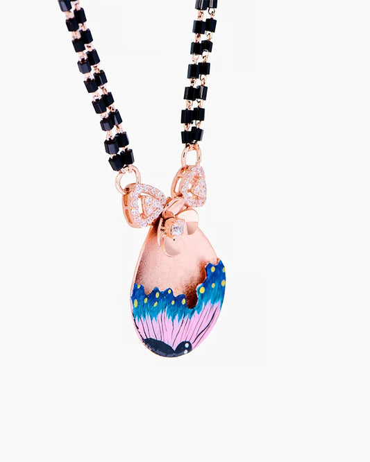 Celeste Bloom Rose Gold Mangalsutra in 92.5 Silver