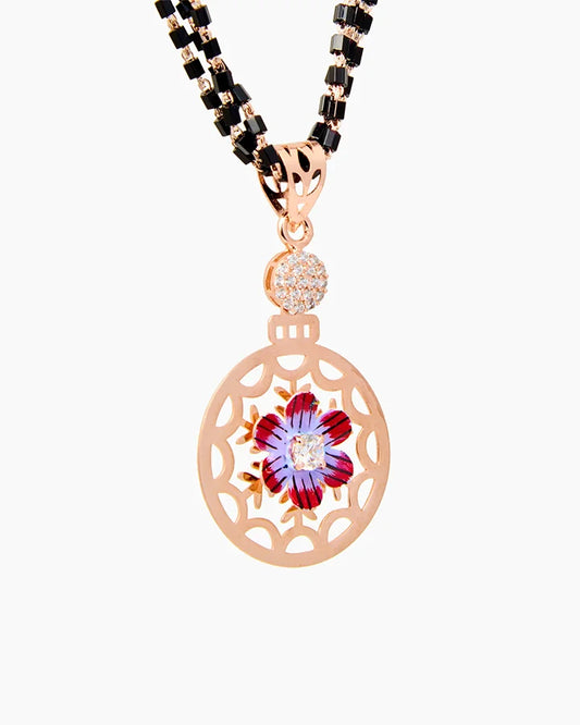 Rosalia Circle Rose Gold Mangalsutra in 92.5 Silver