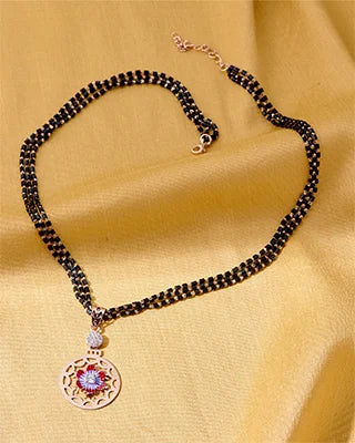 Rosalia Circle Rose Gold Mangalsutra in 92.5 Silver