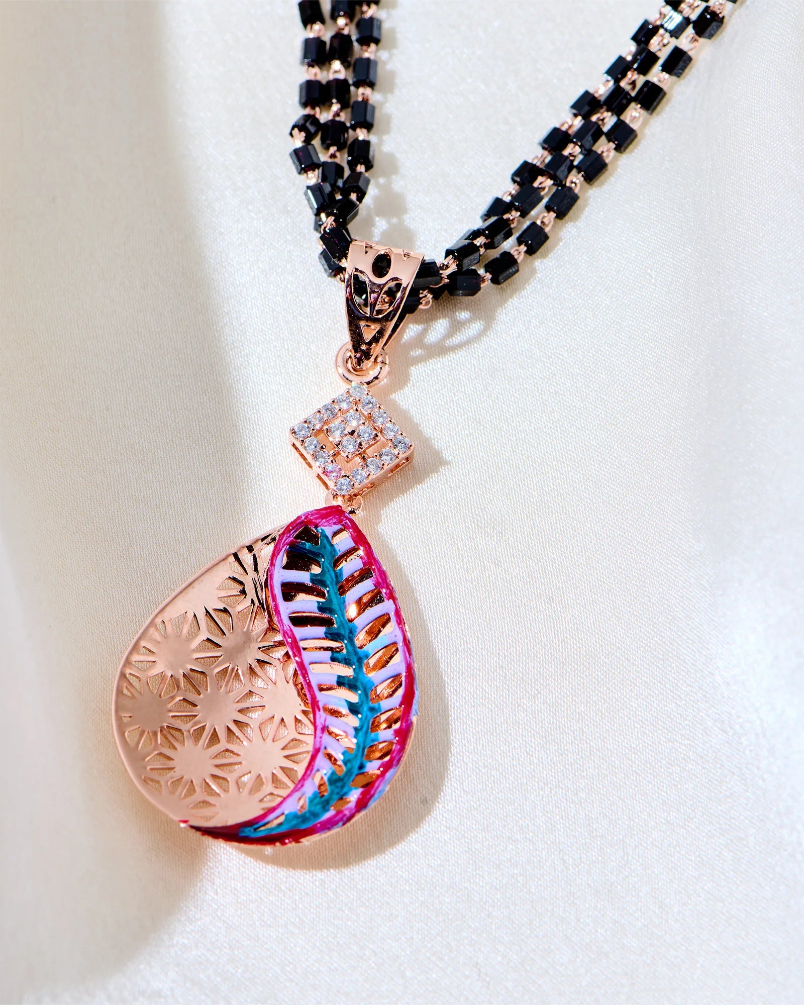 Aurora Drop Rose Gold Mangalsutra