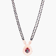 Flora Drop Rose Gold Mangalsutra in 92.5 Silver