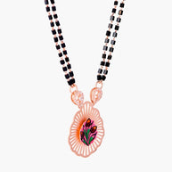 Flora Drop Rose Gold Mangalsutra in 92.5 Silver