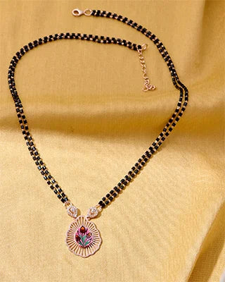 Flora Drop Rose Gold Mangalsutra in 92.5 Silver