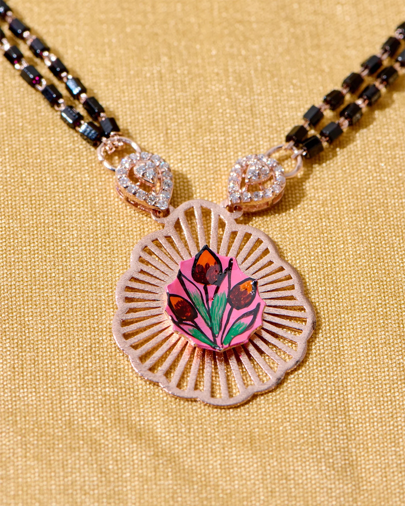 Flora Drop Rose Gold Mangalsutra