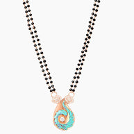 Aqua Drop Rose Gold Mangalsutra in 92.5 Silver