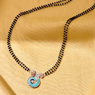 Aqua Drop Rose Gold Mangalsutra in 92.5 Silver