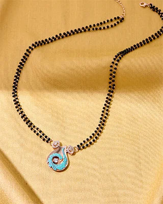 Aqua Drop Rose Gold Mangalsutra in 92.5 Silver