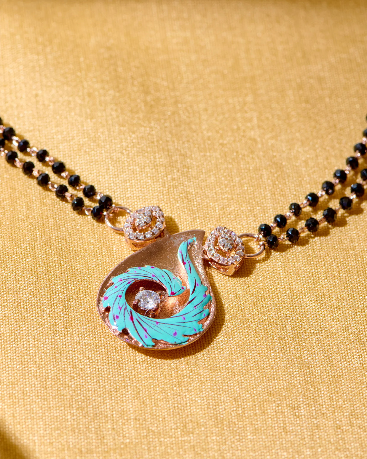 Aqua Drop Rose Gold Mangalsutra