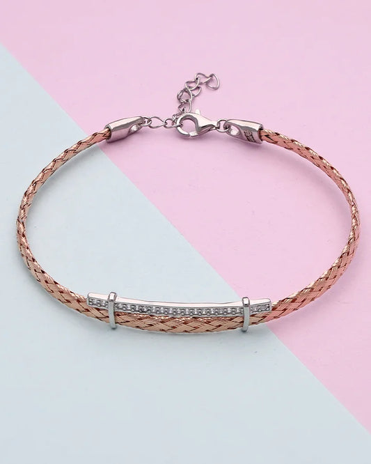 Radiance Rose Charm Bracelet in 92.5 Silver