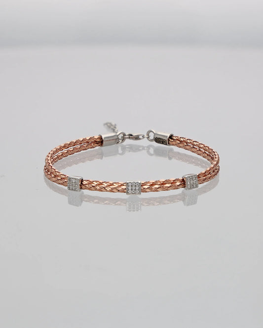 Radiant Double Charm Bracelet in 92.5 Silver