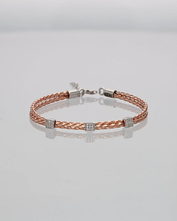 Radiant Double Charm Bracelet in 92.5 Silver