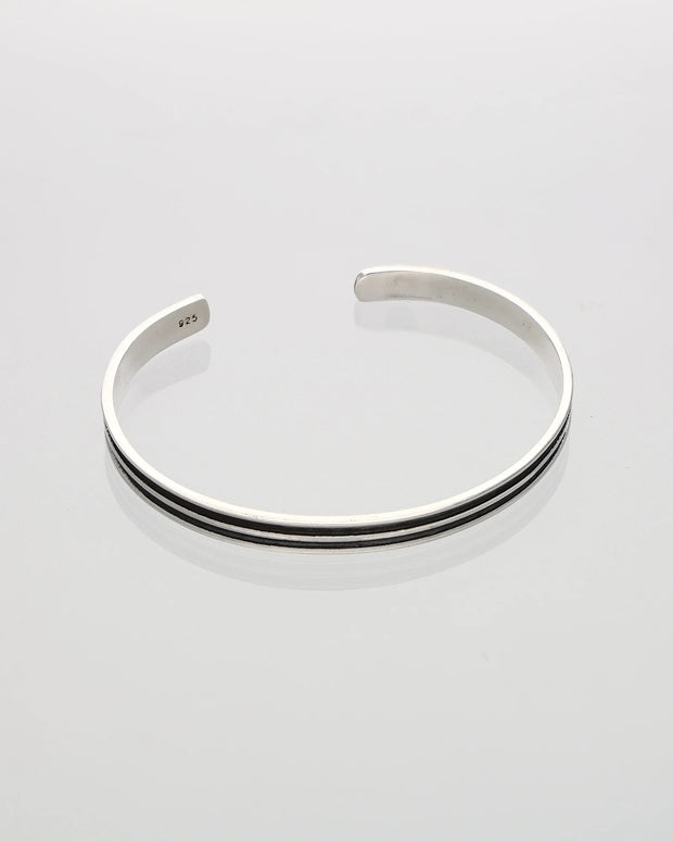 Twin Line Antique Rhodium Kada