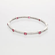 Ruby Elegance Rhodium Kada