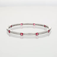 Ruby Elegance Rhodium Kada