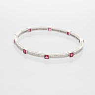 Ruby Elegance Rhodium Kada