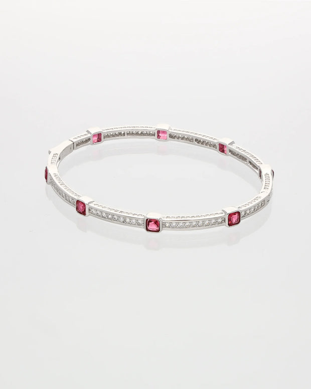 Ruby Elegance Rhodium Kada