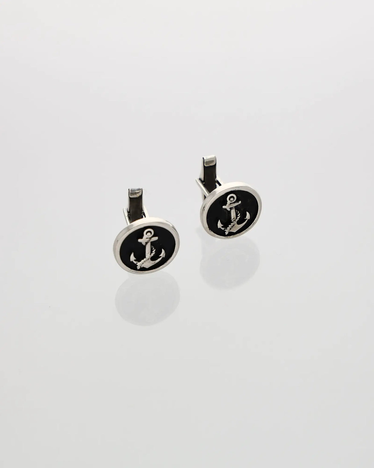 Anchor Luxe Silver Cufflinks