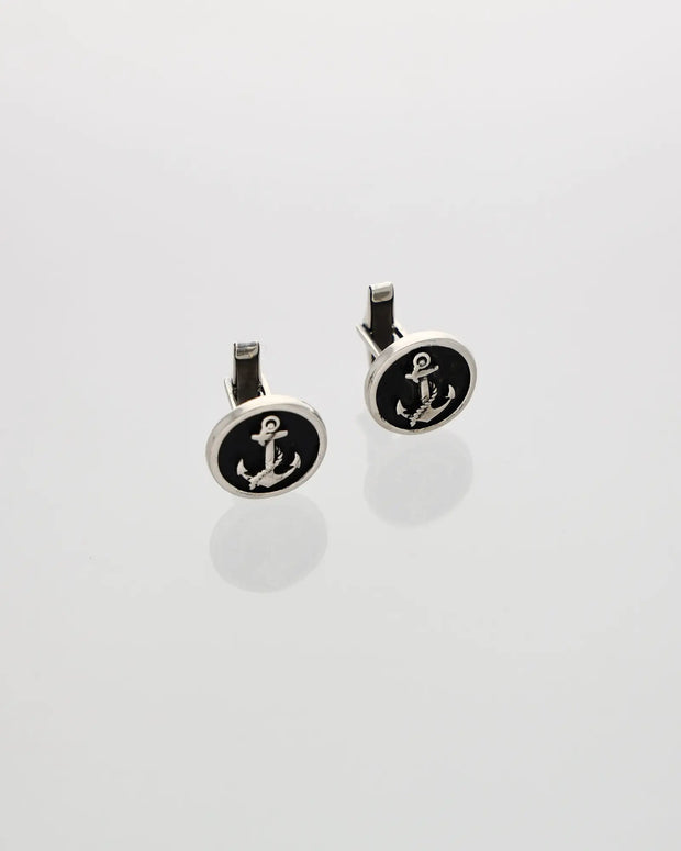 Anchor Luxe Silver Cufflinks