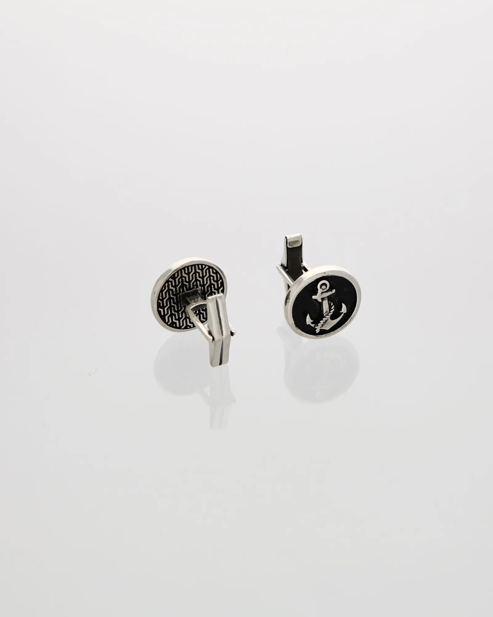 Anchor Luxe Silver Cufflinks