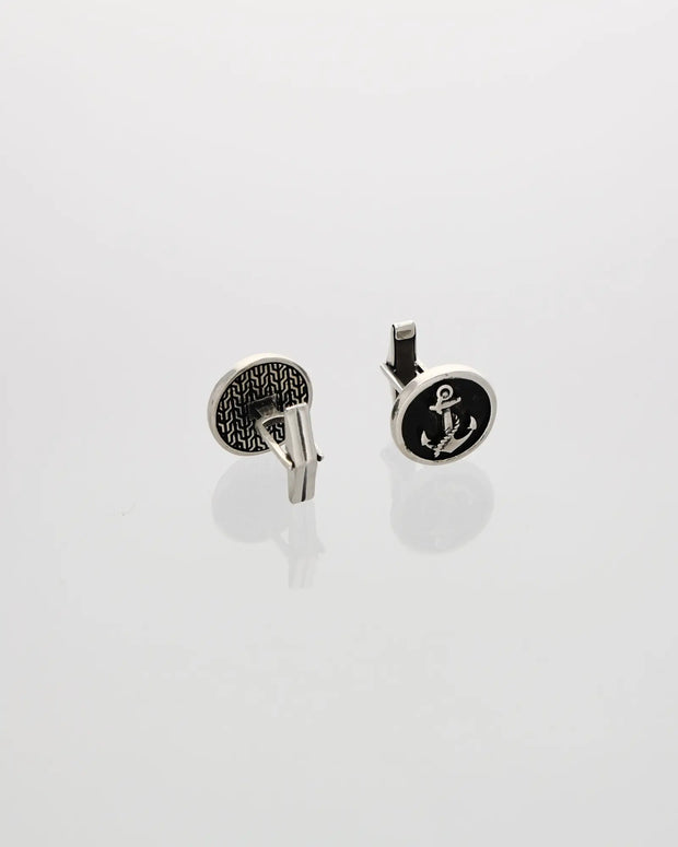 Anchor Luxe Silver Cufflinks