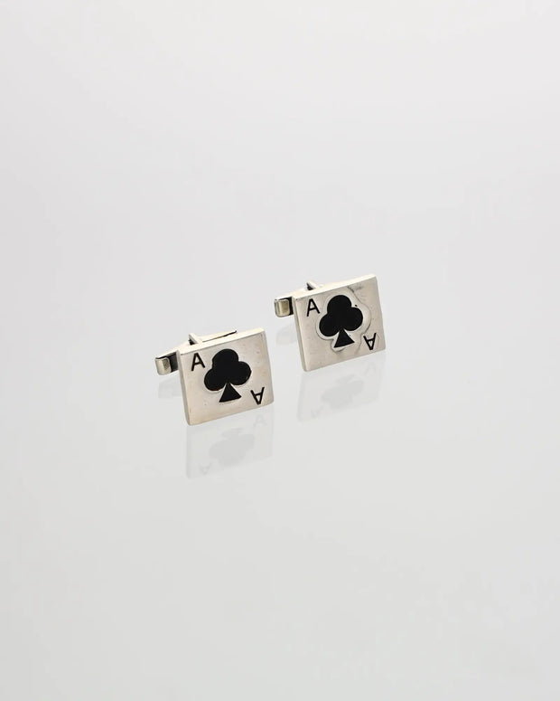Ace of Style Silver Cufflinks