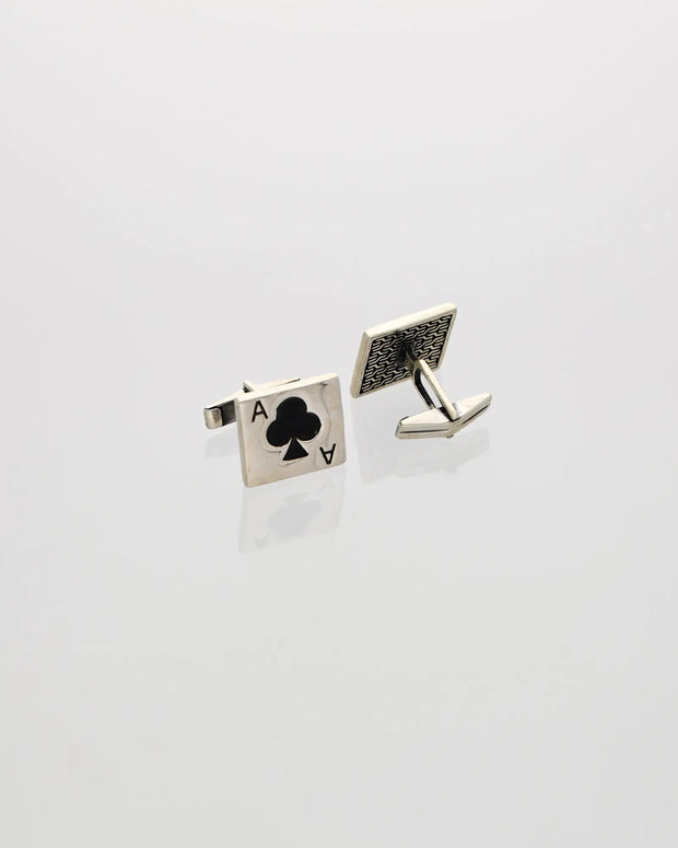 Ace of Style Silver Cufflinks