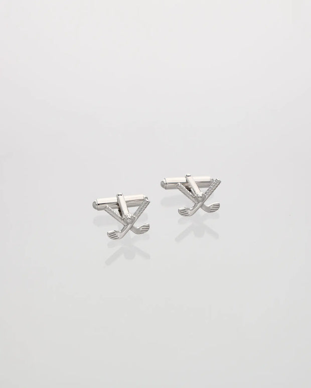 Silver Hockey Stick Cufflinks in 92.5 Silver