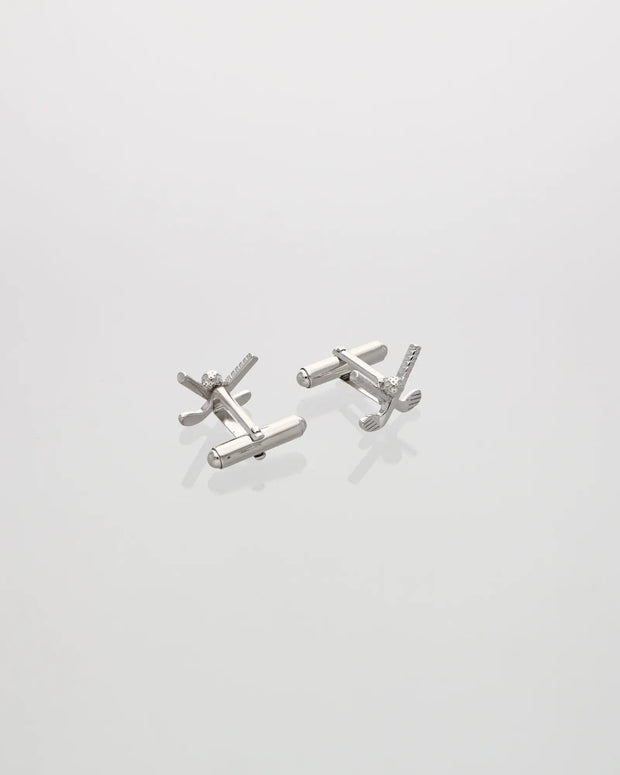 Silver Hockey Stick Cufflinks