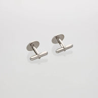 Black Enamel Circle Cufflinks