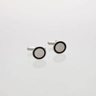 Black Enamel Circle Cufflinks